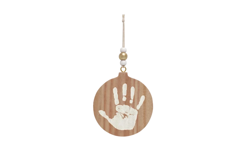 Boule de Noël empreinte bébé – Bois naturel