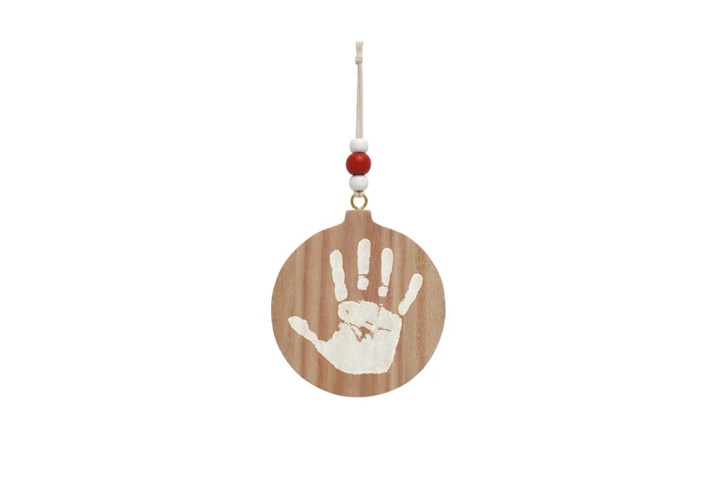 Boule de Noël empreinte bébé – Bois naturel