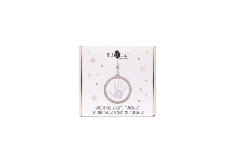 Boule de Noël empreinte bébé – Transparente