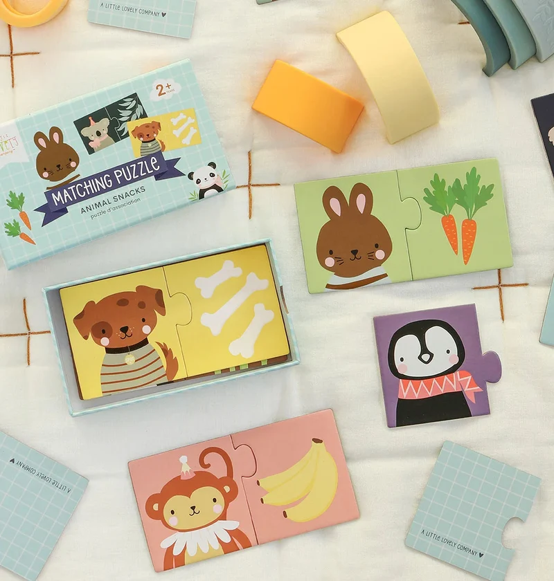 Qui mange quoi ? – Jeu d’association animaux & aliments – 10 puzzles