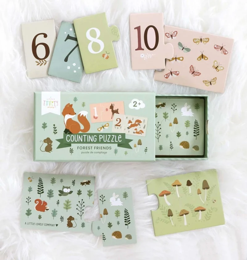 J’apprends à compter – Amis de la forêt – 10 puzzles 🦊🌲