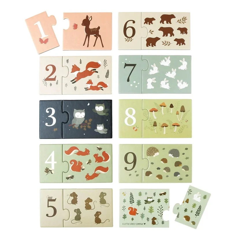 J’apprends à compter – Amis de la forêt – 10 puzzles 🦊🌲