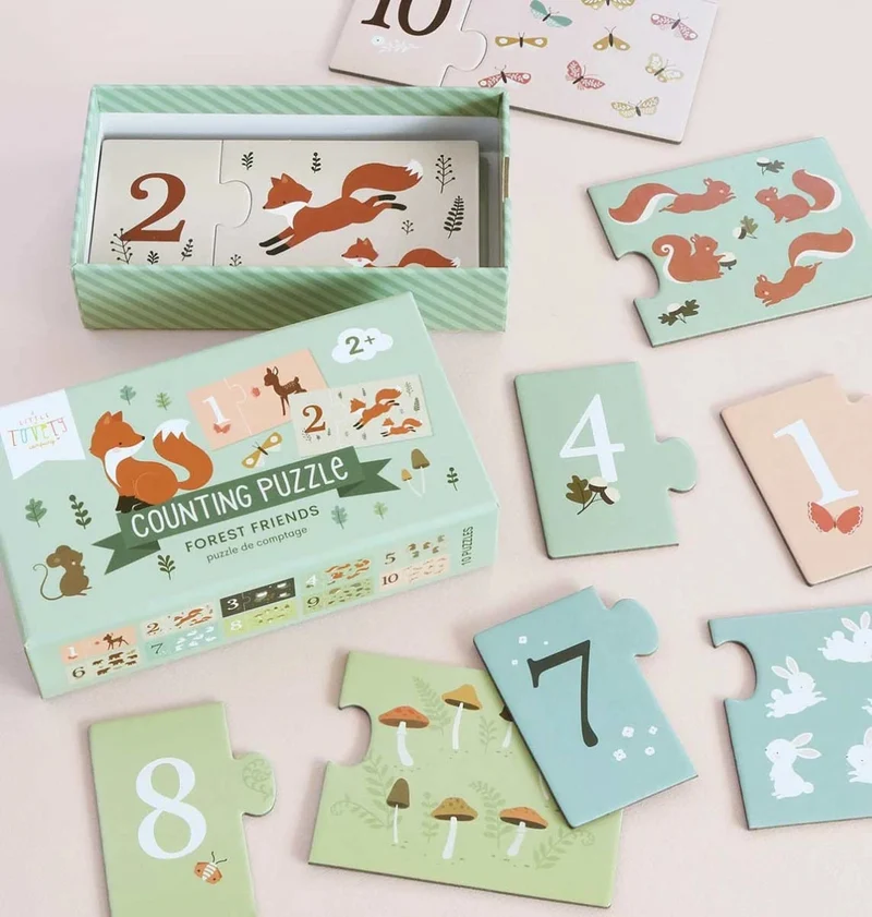 J’apprends à compter – Amis de la forêt – 10 puzzles 🦊🌲