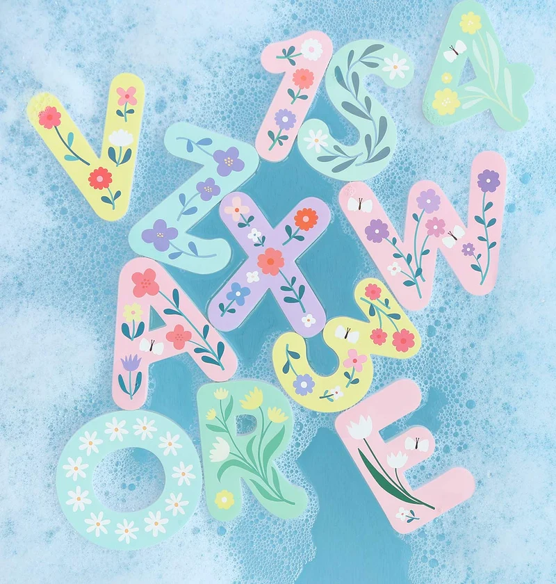 Lettres de bain en mousse – Flowers – 36 pièces
