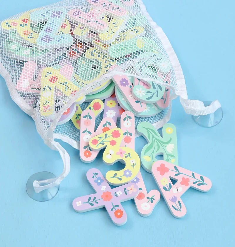 Lettres de bain en mousse – Flowers – 36 pièces