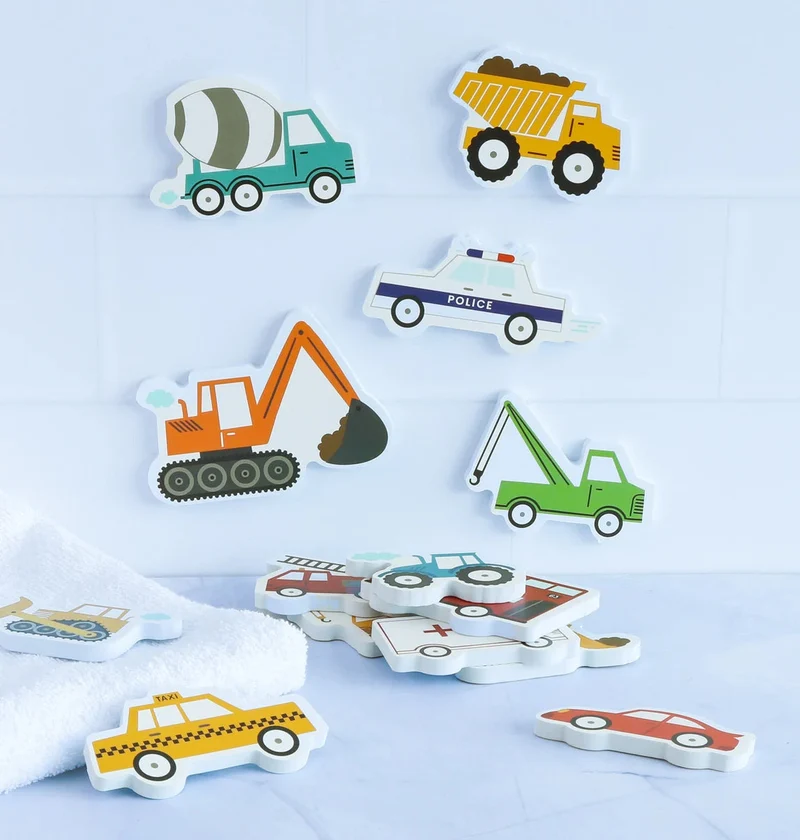 Jouets de bain en mousse – Véhicules – 14 pièces