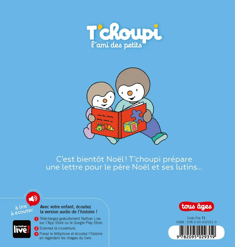 T’choupi écrit au Père Noël – Dès 2 ans - Livre
