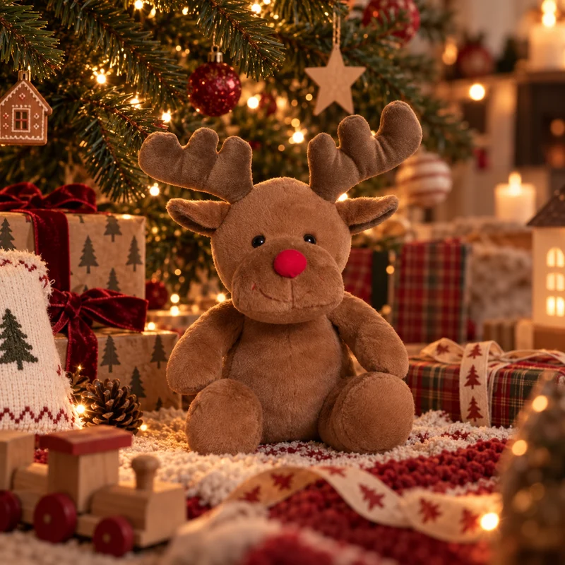 Doudou Renne de noël marron