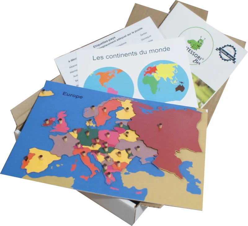Puzzle du continent Europe Montessori