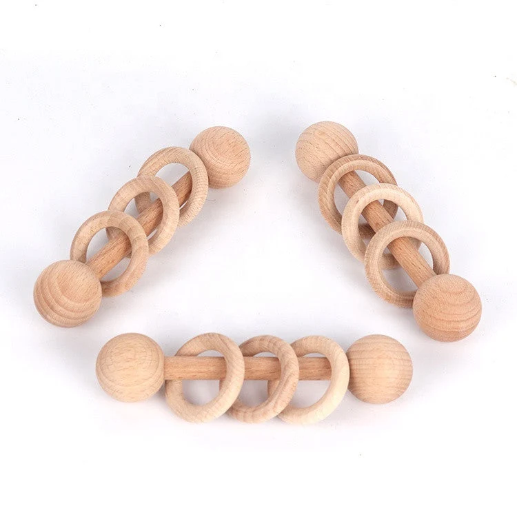 Lot de 4 hochets Montessori pour bébés