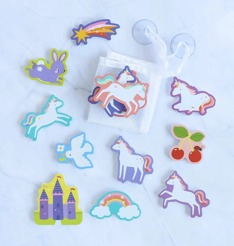 Jouets de bain en mousse – Rêves de Licorne – 14 pièces