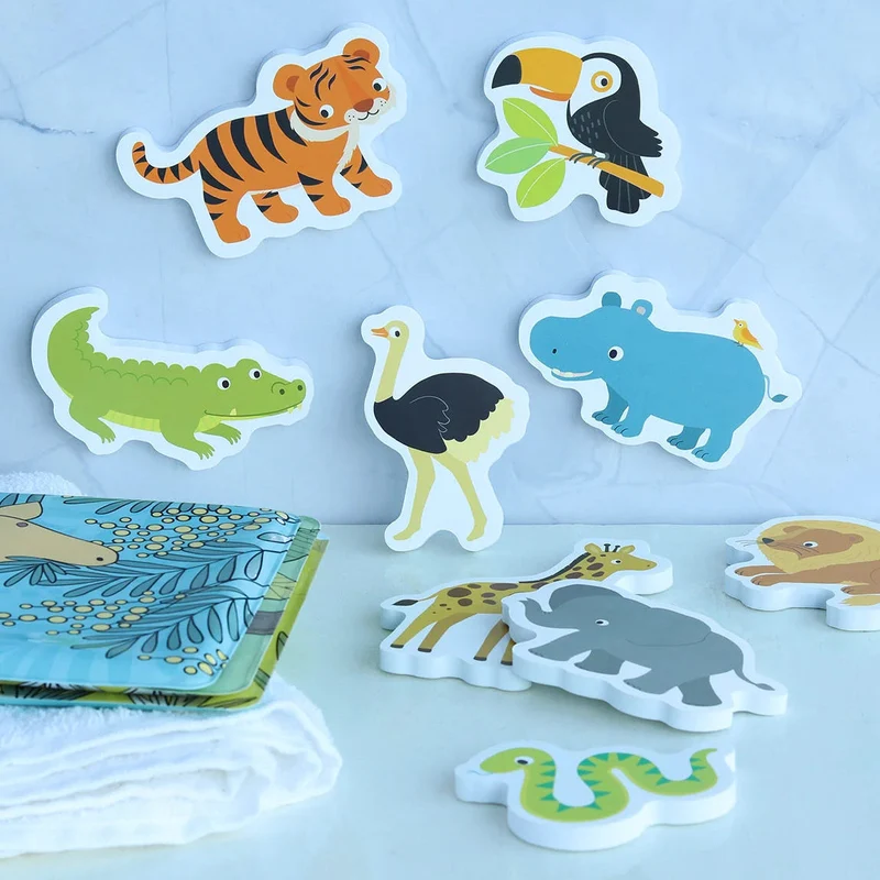Jouets de bain en mousse – Safari – 14 pièces