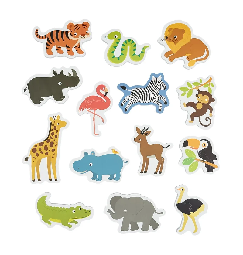 Jouets de bain en mousse – Safari – 14 pièces