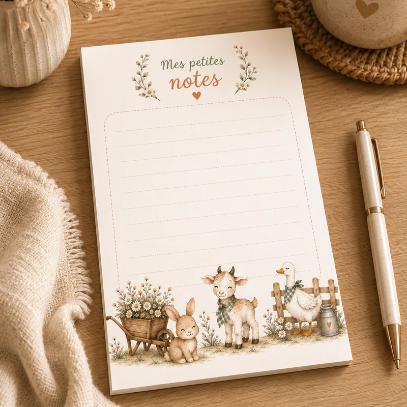 Bloc-notes Ferme – Mes petites notes – 25 feuilles A5