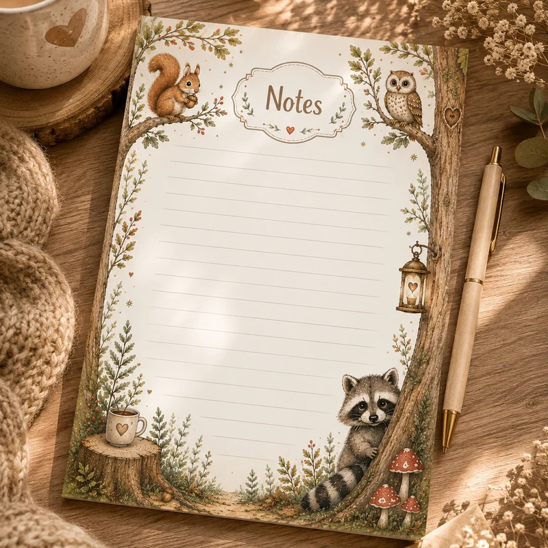 Bloc-notes Forêt – 25 feuilles A5