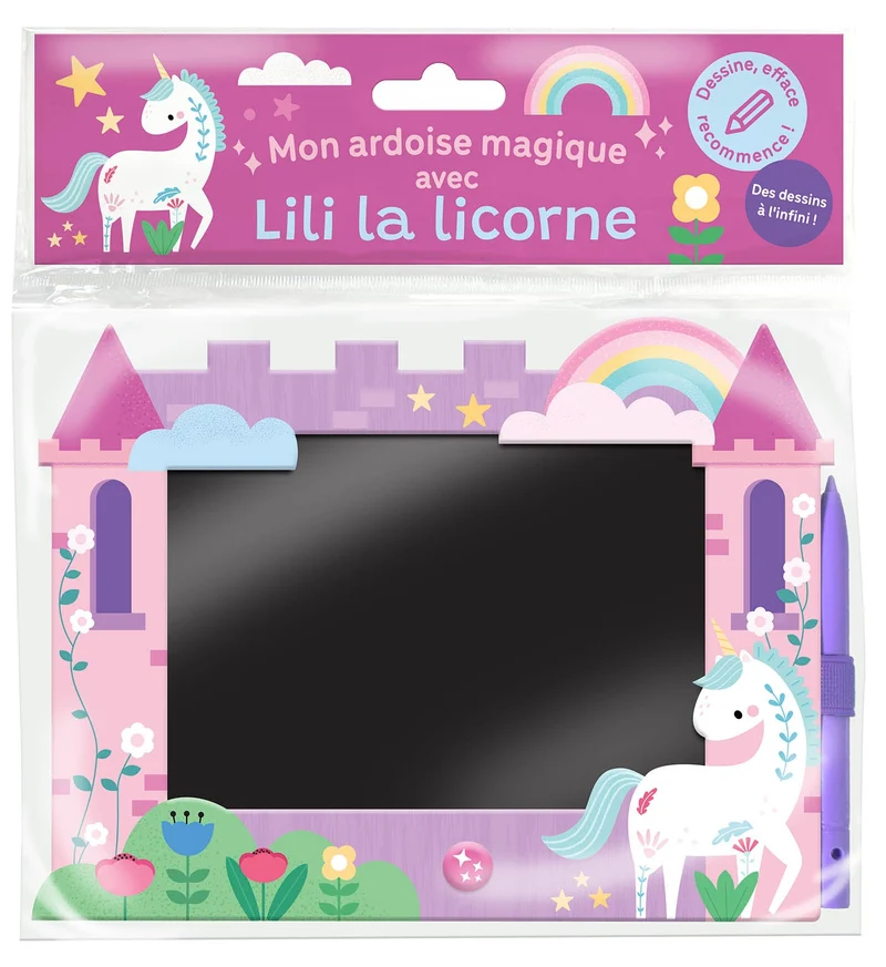 Mon ardoise magique avec Lili la Licorne – Dessine, efface, recommence !