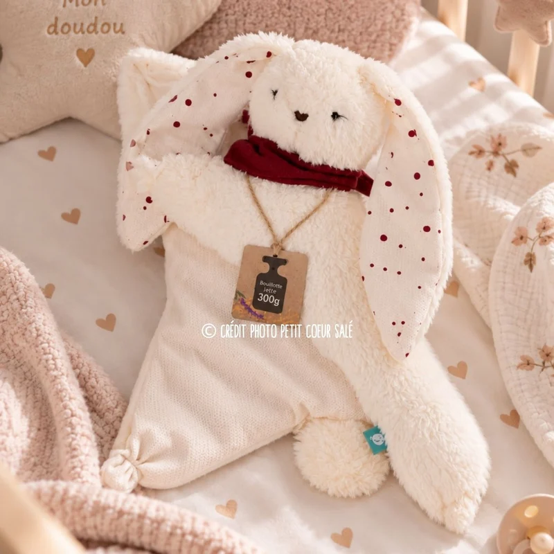 Doudou bouillotte lesté Lapin écru myHummy