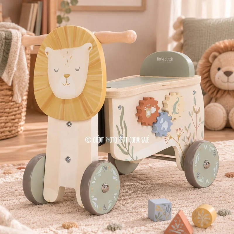 Porteur Lion Safari Friends – porteur en bois enfant