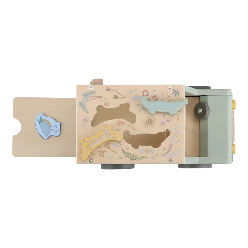Boîte à formes voiture de safari en bois Safari Friends – jeu éducatif enfant