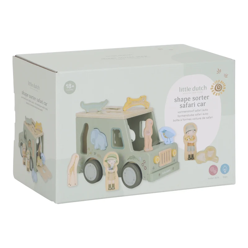 Boîte à formes voiture de safari en bois Safari Friends – jeu éducatif enfant