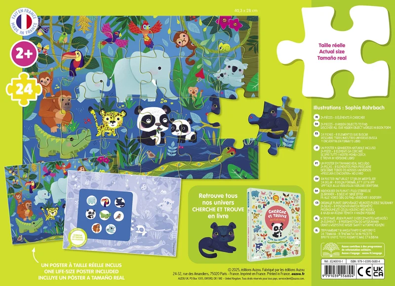 Puzzle Cherche et Trouve des tout-petits – Les animaux – 24 pièces