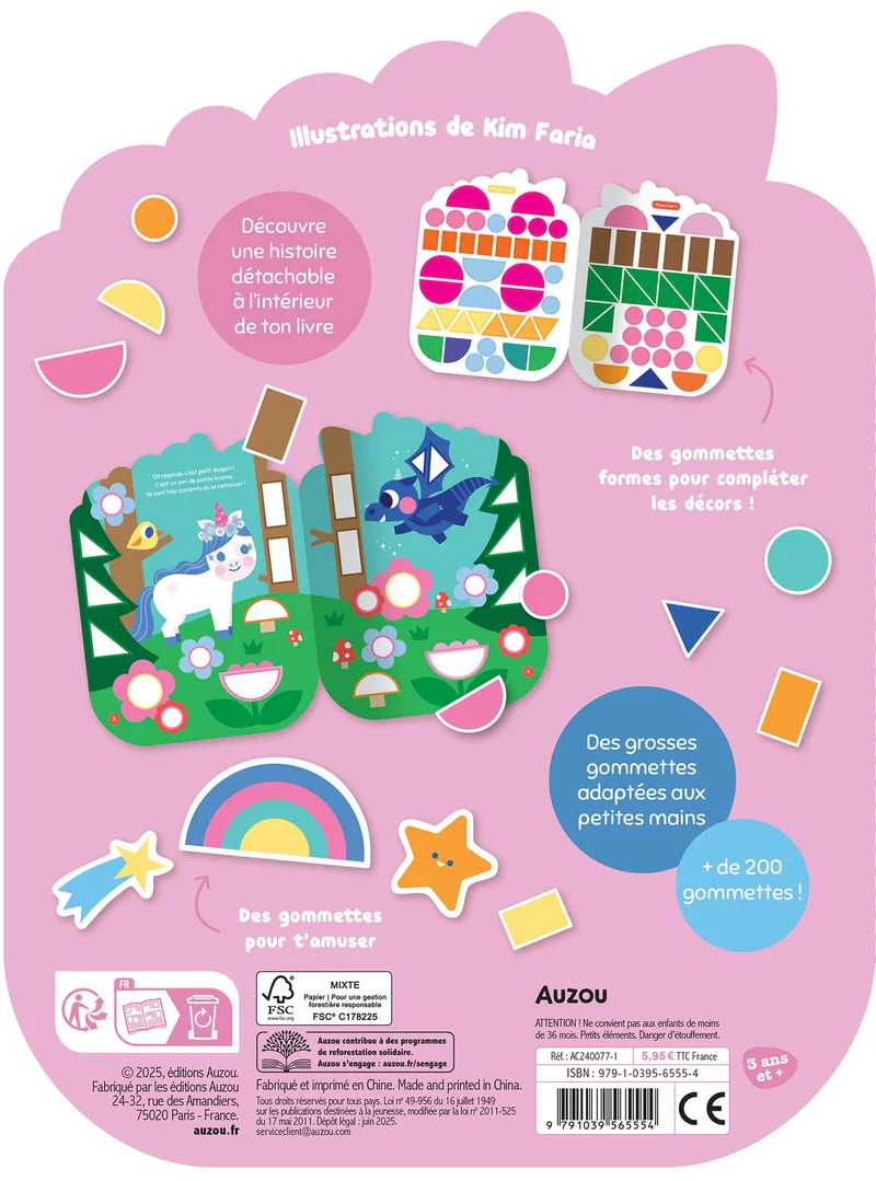 Gommettes formes – L’aventure de Petite Licorne – Dès 3 ans