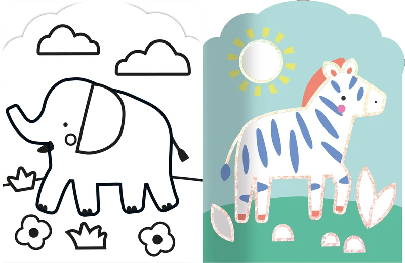 Coloriages fluo – Animaux de la savane – Dès 3 ans