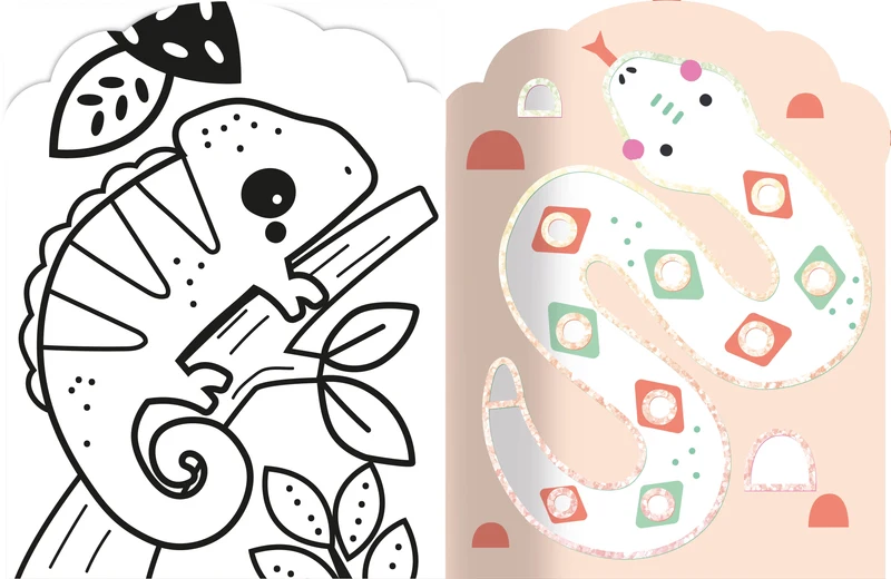 Coloriages fluo – Animaux de la savane – Dès 3 ans