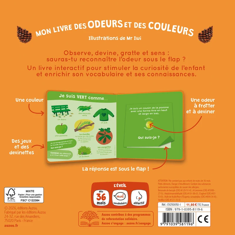 Mon livre des odeurs et des couleurs – L’Automne – Livre sensoriel dès 3 ans