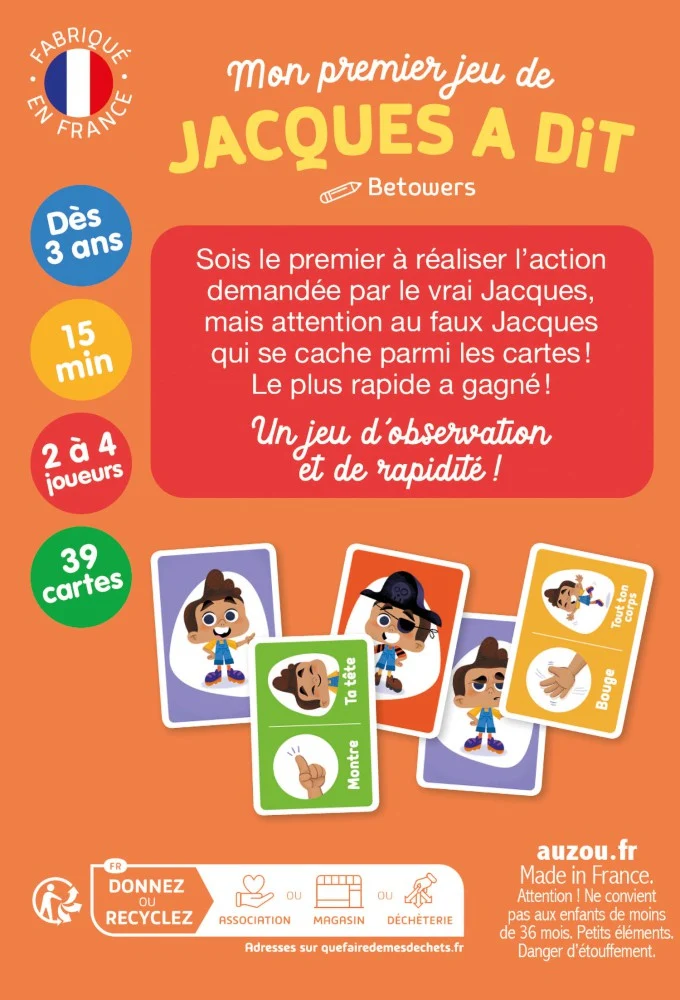 Mon premier Jacques a dit – Jeu de cartes dès 3 ans