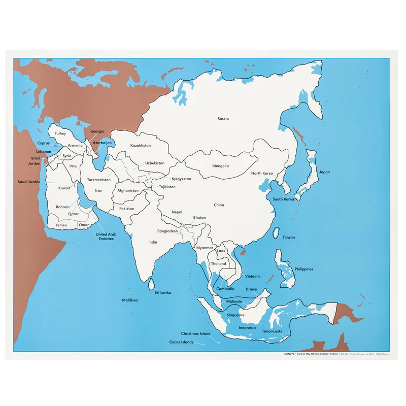 Carte de contrôle de l'Asie