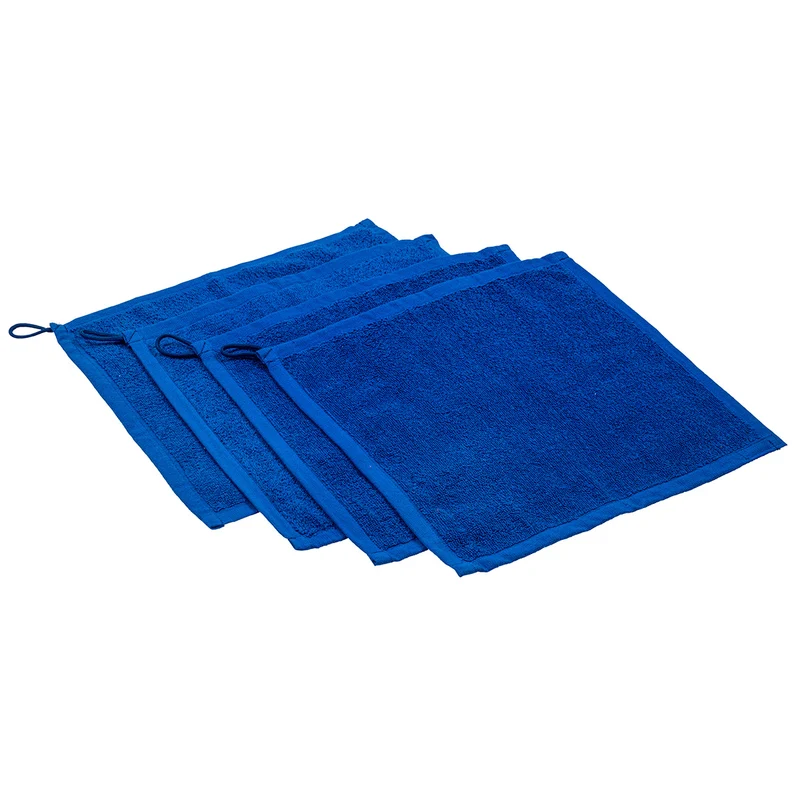 Boite de 4 grandes serviettes bleues