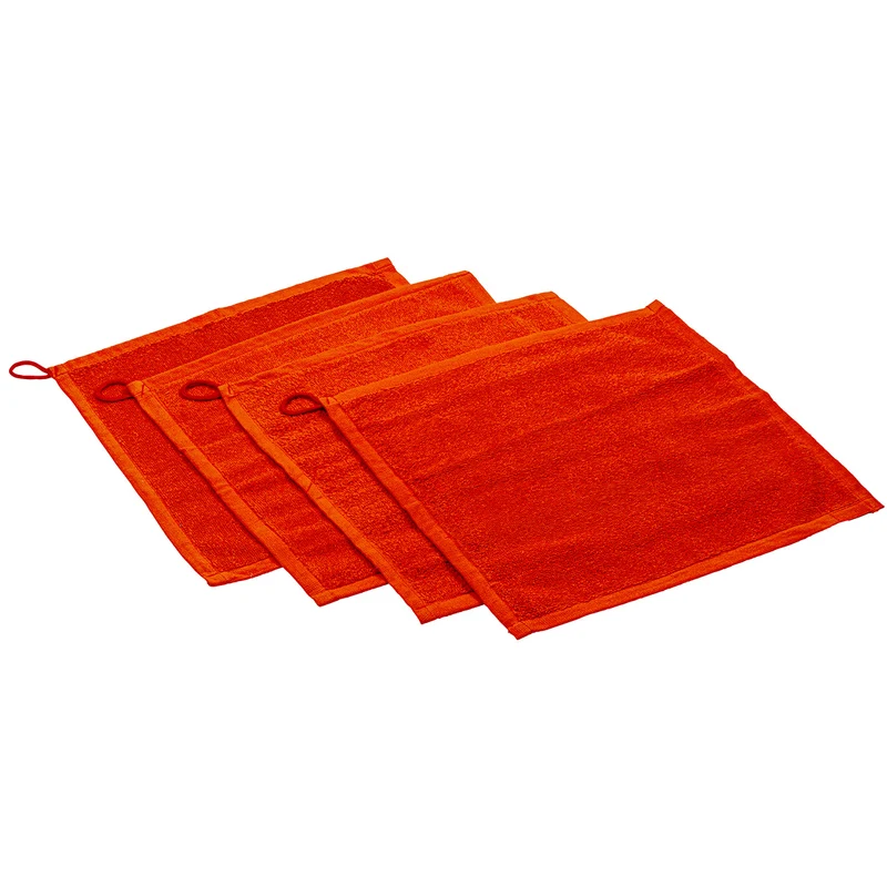 Boite de 4 grandes serviettes rouges