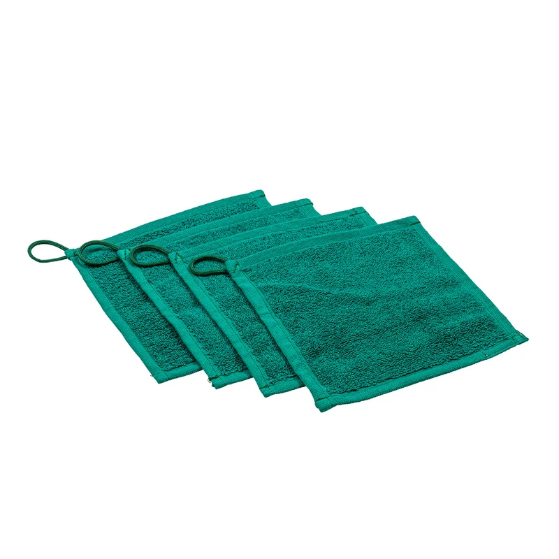Boite de 4 petites serviettes à main vertes