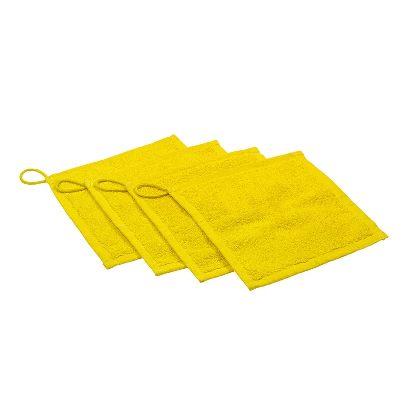 Boite de 4 petites serviettes à main jaunes