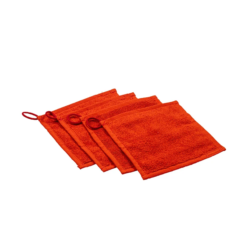 Boite de 4 petites serviettes à main rouges