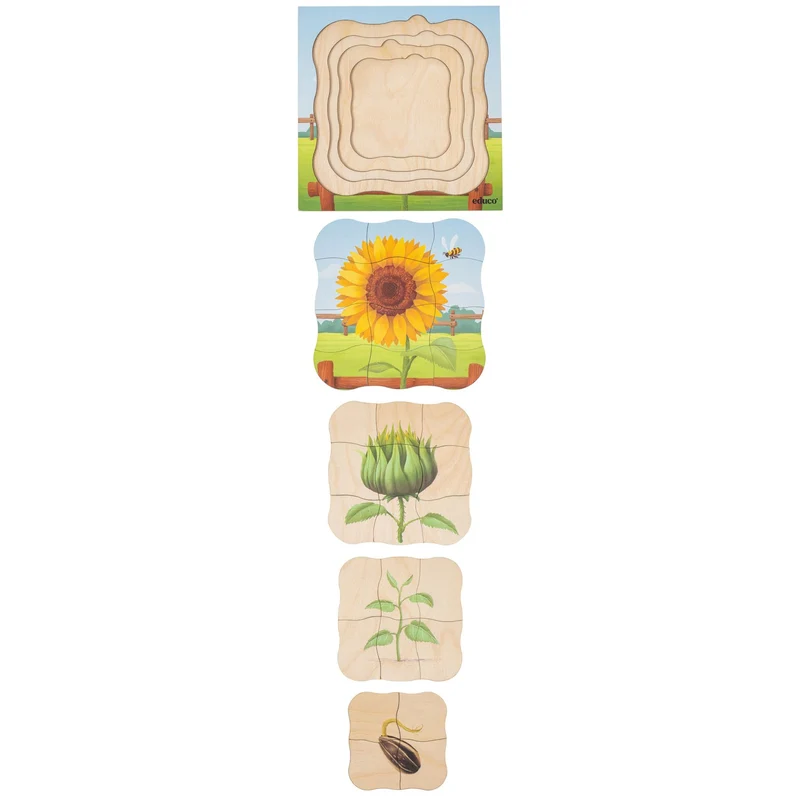 Puzzle évolutif à la ferme - le tournesol