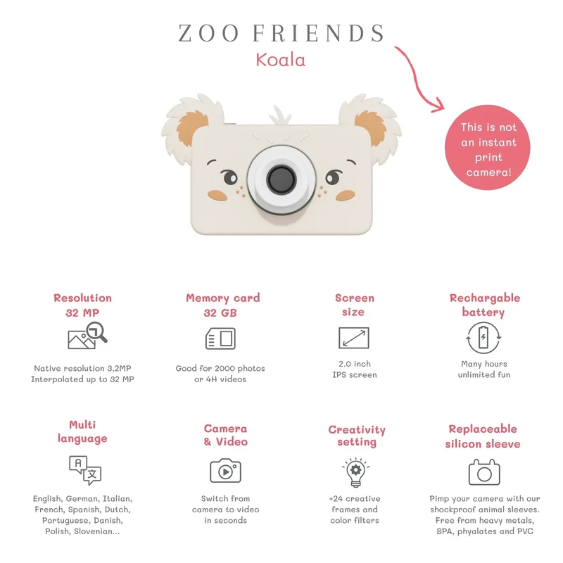 Appareil photo enfant Les Amis du Zoo – Koala – The Zoofamily – Dès 3 ans