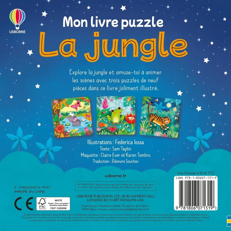 La Jungle – Mon livre puzzle – Dès 2 ans