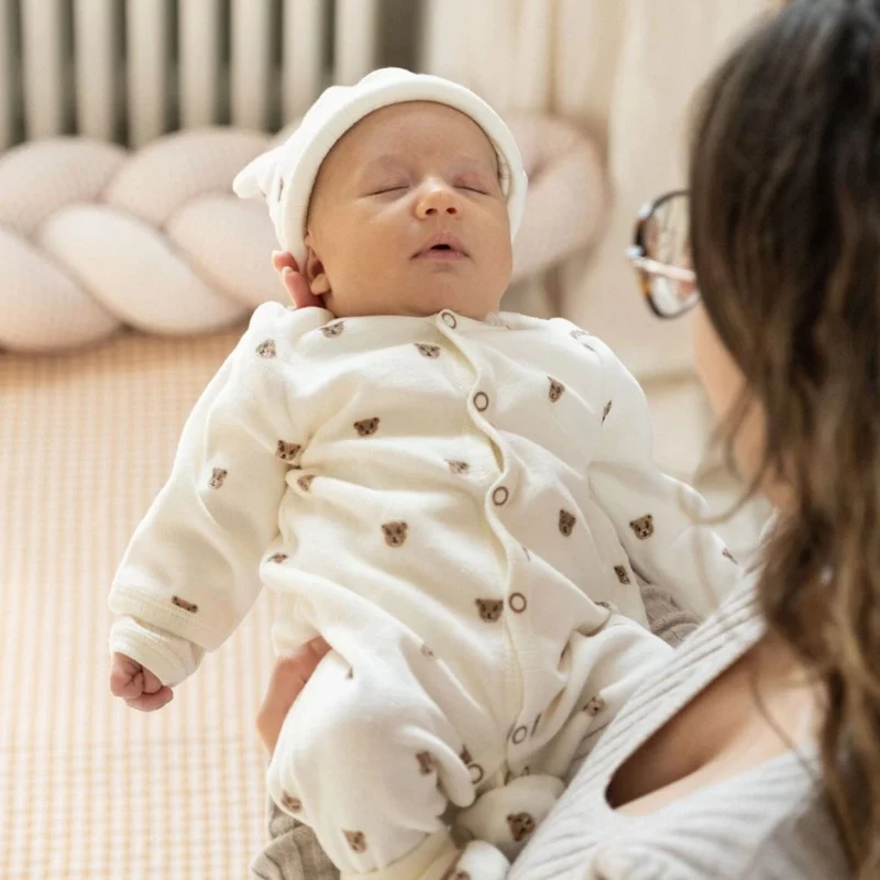 Kit naissance 6 pièces « Ours Moka » – Première tenue bébé – 1 mois