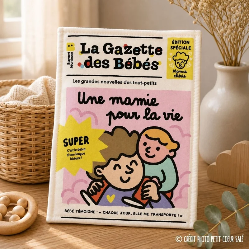 La Gazette des Bébés « Une Mamie pour la Vie » – Livre d’éveil en tissu