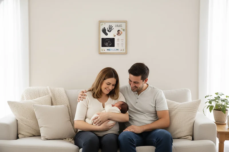 Cadre maternité – Souvenirs de naissance & empreintes de bébé