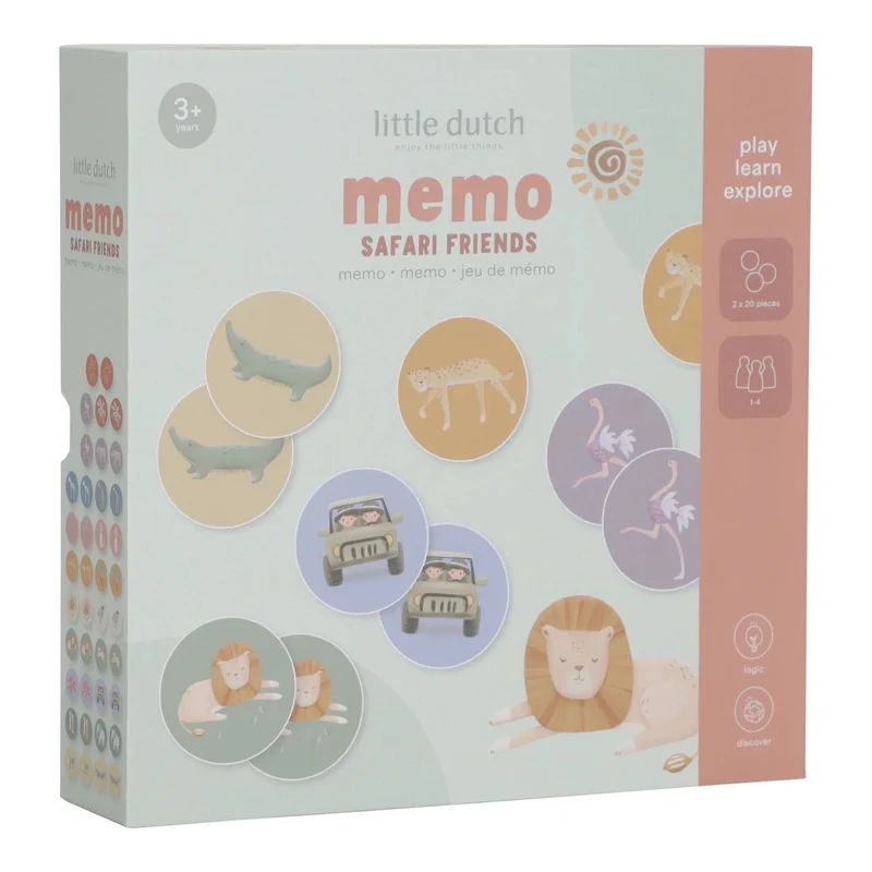 Jeu de mémo en carton – Safari Friends – Dès 18 mois