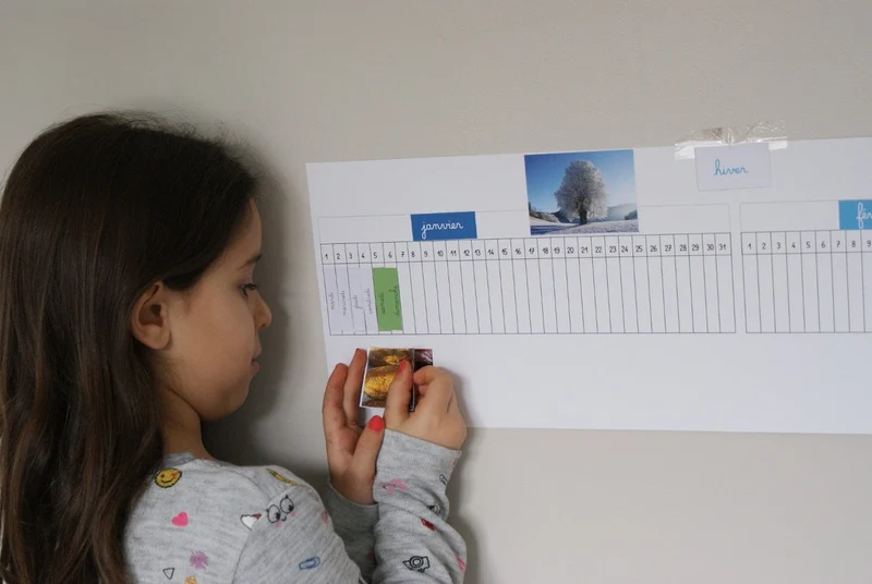 Poutre du Temps Montessori et Roues