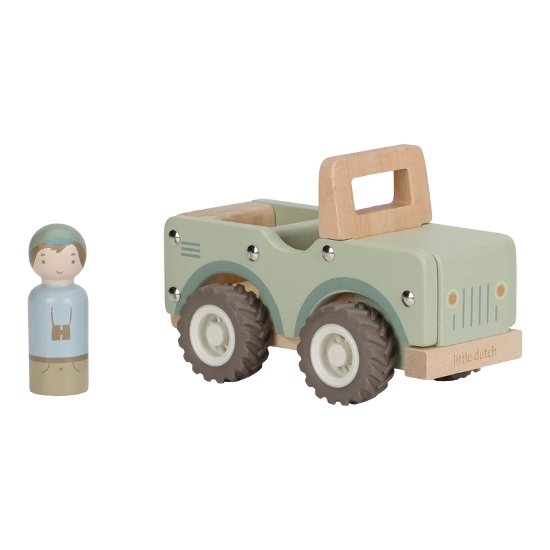 Voiture de safari avec figurine Safari Friends – jouet en bois enfant