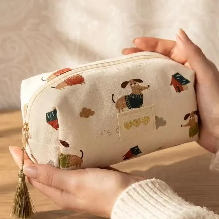 Pochette trousse Teckel « It’s Cute » – 16 x 9 x 9 cm