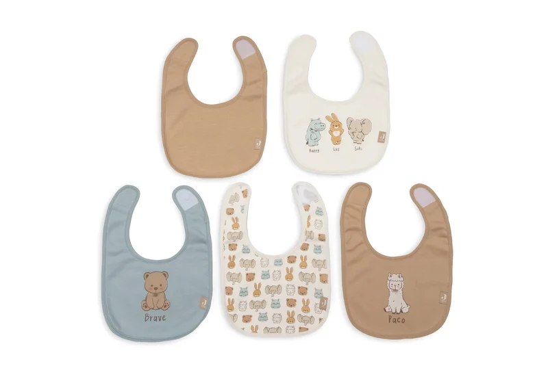 Lot de 5 bavoirs imperméables Jollies – Jollein