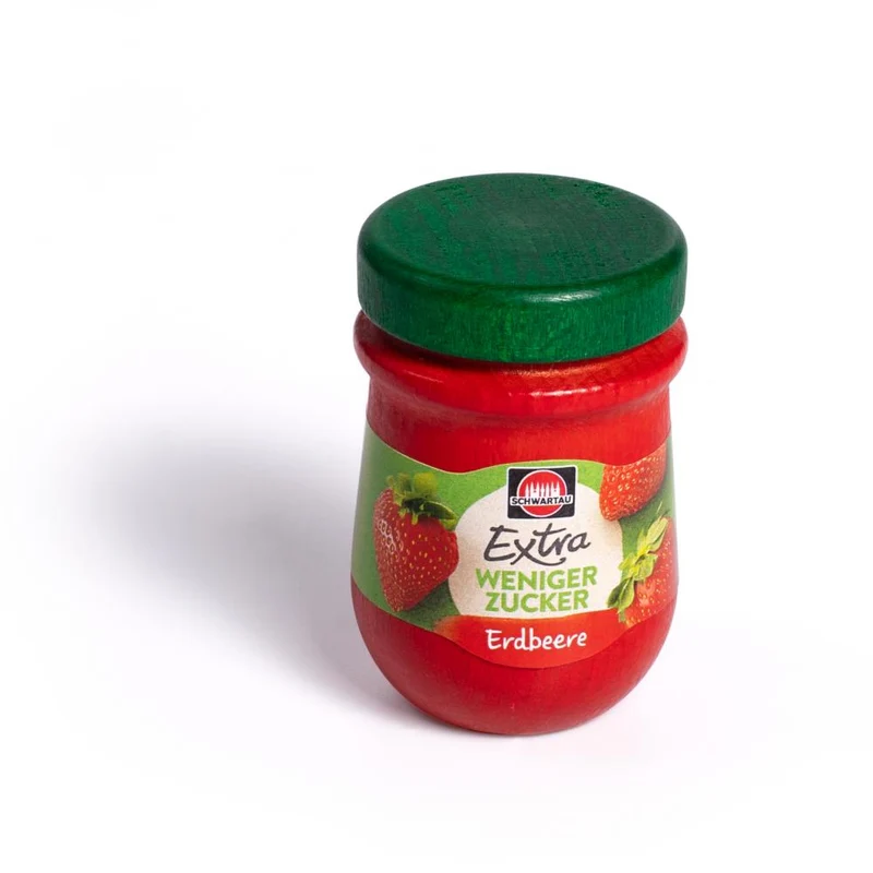 Pot de confiture de fraises en bois
