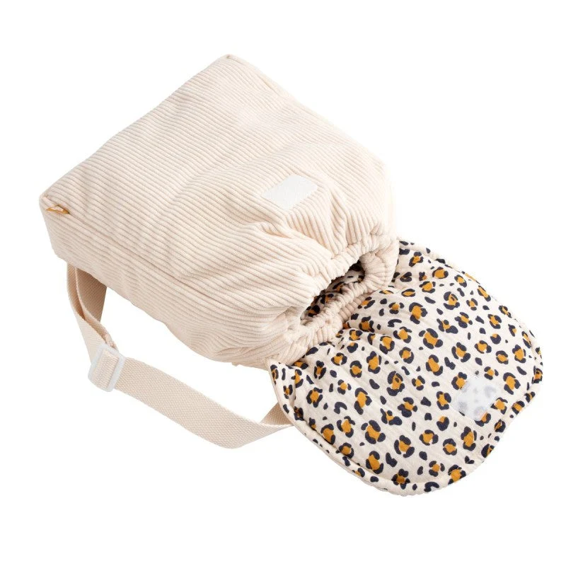 Sac à dos maternelle en velours côtelé Léopard - Sauthon