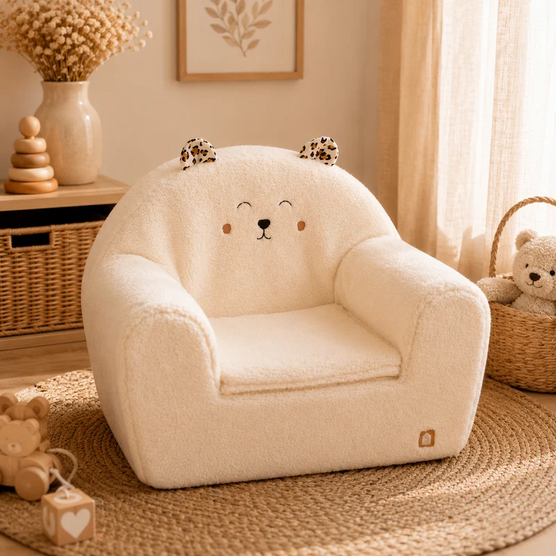 Fauteuil club enfant en sherpa Léopard - Sauthon